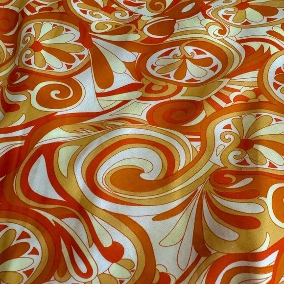 Mazzonetto Orange Psychedelic Pucci Style A-line midi skirt.Made in Italy Size 6 - Picture 8 of 9